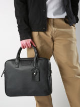Leather Flandres Briefcase 1 Compartment Etrier Pink flandres EFLA8251-vue-porte